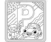 Coloriage Illustration Parking de dessin anim&eacute;