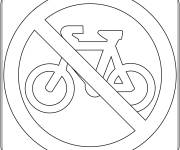 Coloriage Interdit au v&eacute;lo