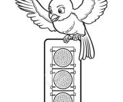 Coloriage L'oiseau assis sur les Feux de signalisation
