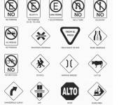 Coloriage Liste des panneaux de signalisation