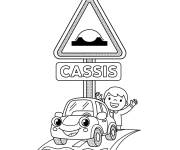 Coloriage Panneau Cassis