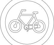Coloriage Panneau Cyclistes seulement
