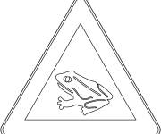 Coloriage Panneau de signalisation Amphibiens