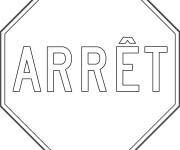 Coloriage et dessins gratuit Panneau de signalisation d'arr&ecirc;t à imprimer