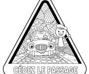 Coloriage Panneau de signalisation de France pour enfants