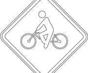 Coloriage Panneau de signalisation de la Circulation Cycliste
