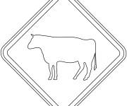 Coloriage Panneau de signalisation des Animaux Domestiques