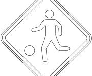 Coloriage Panneau de signalisation des Enfants