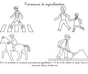 Coloriage Panneau de signalisation en maternelle