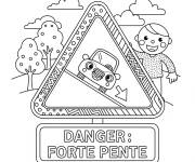 Coloriage Panneau de signalisation forte pente