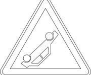 Coloriage Panneau de signalisation indiquant un accident