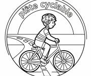 Coloriage Panneau piste cyclable