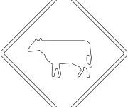Coloriage Panneaux de signalisation Animaux Domestiques