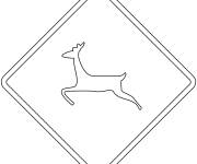 Coloriage Panneaux de signalisation d'Animaux Sauvages