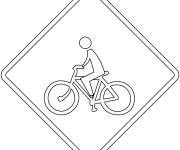 Coloriage Panneaux de signalisation du Passage Cyclistes
