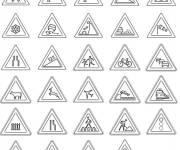 Coloriage panneaux de signalisation en vecteur