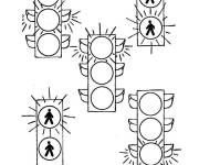 Coloriage Plusieurs Feux de signalisation en ligne
