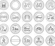 Coloriage Plusieurs panneaux de signalisation