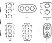 Coloriage Plusieurs types de Feux de signalisation