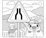 Coloriage Route se r&eacute;tr&eacute;cit