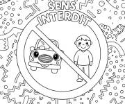 Coloriage sens interdit