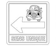 Coloriage Sens unique style dessin anim&eacute;