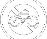 Coloriage Signalisation interdiction des cyclistes