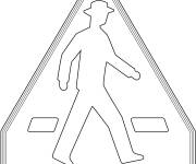 Coloriage Signalisation Passage Pi&eacute;ton
