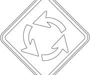 Coloriage Signe rond-point