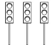Coloriage Trois Feux de signalisation imprimable