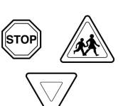 Coloriage Trois panneaux de signalisation