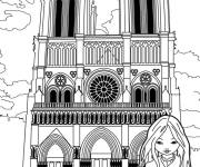 Coloriage Aper&ccedil;u de Cath&eacute;drale Notre-Dame &agrave; Paris