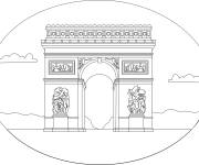 Coloriage Arc de triomphe &agrave; Paris