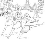 Coloriage et dessins gratuit Barbie et ses soeurs &agrave; Paris à imprimer