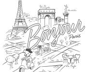 Coloriage Caricature de Paris