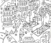 Coloriage Champ de Mars &agrave; Paris