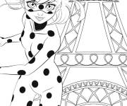 Coloriage Coccinelle &agrave; Paris de dessin anim&eacute;