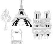 Coloriage et dessins gratuit El&eacute;ments de Paris à imprimer