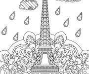 Coloriage Hiver de Paris anti-stress