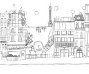 Coloriage Illustrations des b&acirc;timents de Paris