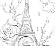 Coloriage Je suis Paris