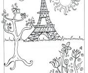Coloriage et dessins gratuit L'&eacute;t&eacute; de Paris à imprimer