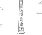 Coloriage et dessins gratuit L&rsquo;ob&eacute;lisque de Louxor &agrave; Paris à imprimer
