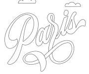 Coloriage La belle Paris en texte