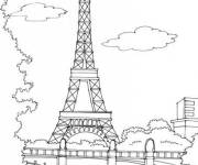 Coloriage et dessins gratuit La seine &agrave; Paris à imprimer
