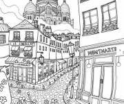 Coloriage Les belles rues de Paris