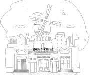 Coloriage Moulin Rouge &agrave; Paris