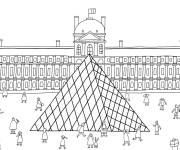 Coloriage Mus&eacute;e du Louvre de Paris pour enfants