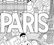 Coloriage Paris, la ville d'amour et de beaut&eacute;