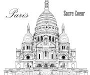 Coloriage Paris sacr&eacute; c&oelig;ur
